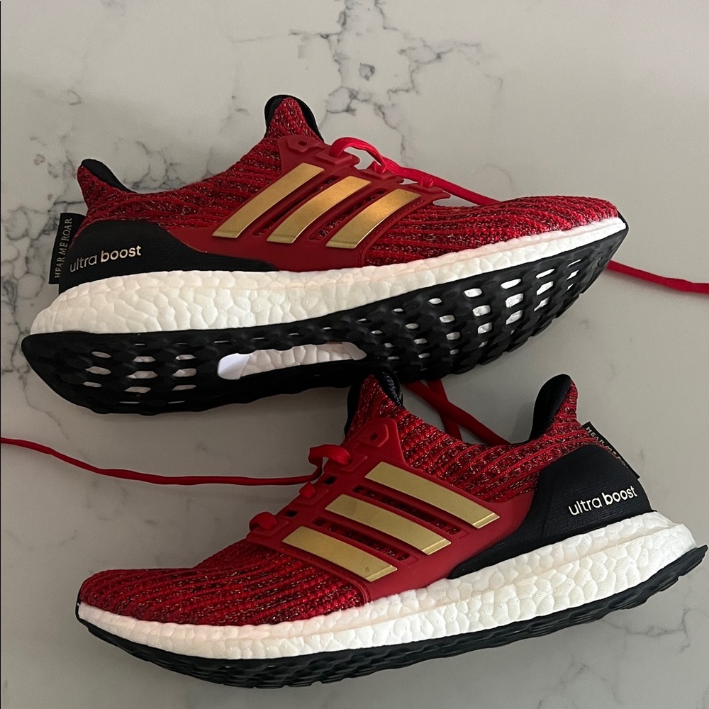 Adidas Ultraboost x GOT  Red and Gold Running Shoes - Picture 7 of 7